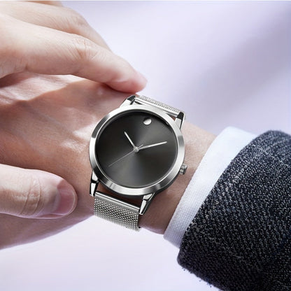 Men's Quartz Watch - 's Stainless Steel Casual Minimalist Wristwatch with Metal Band Elegant - product detail view 12