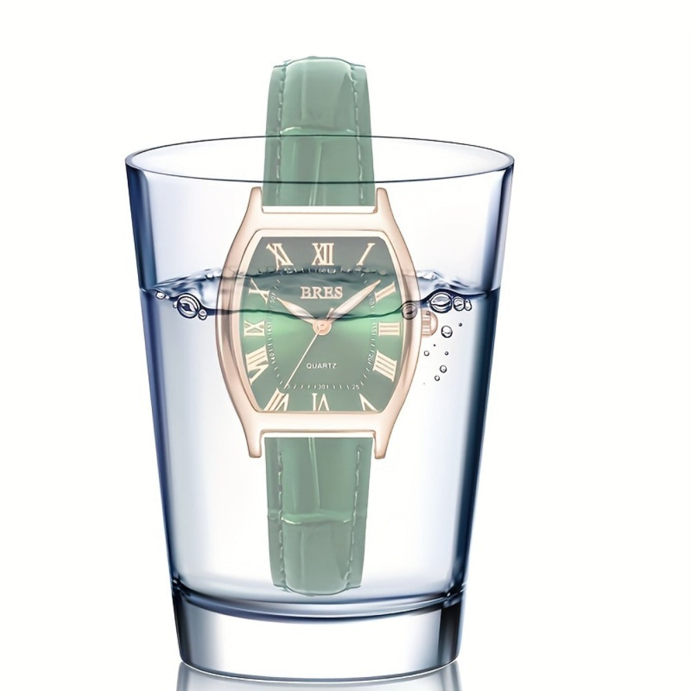 Women's Quartz Watch - 's Tonneau Faux Leather Strap Zinc Alloy Case Barrel Shaped Analog - product detail view 8