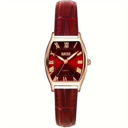 Women's Quartz Watch - 's Tonneau Faux Leather Strap Zinc Alloy Case Barrel Shaped Analog - product detail view 11