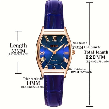Women's Quartz Watch - 's Tonneau Faux Leather Strap Zinc Alloy Case Barrel Shaped Analog - product detail view 13