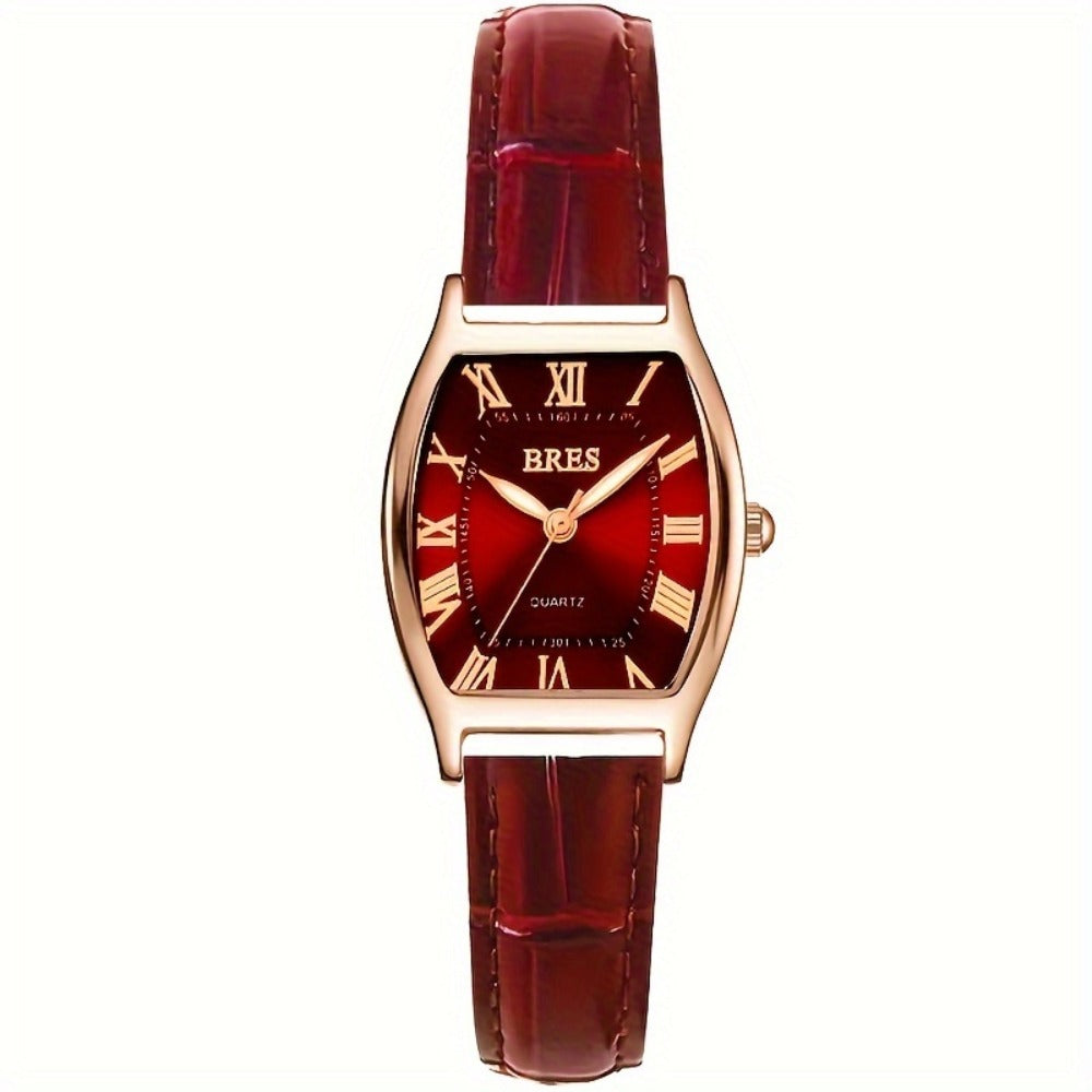 Women's Quartz Watch - 's Tonneau Faux Leather Strap Zinc Alloy Case Barrel Shaped Analog - product detail view 14