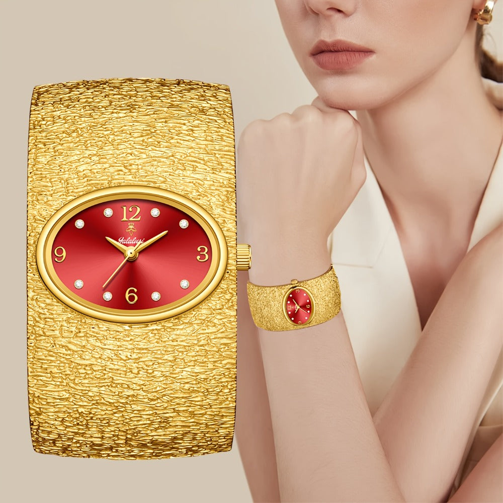 Women's Quartz Watch - 's Vintage Rhinestone Oval Dial Zinc Alloy Case Analog Wristwatch Elegant - product detail view 12
