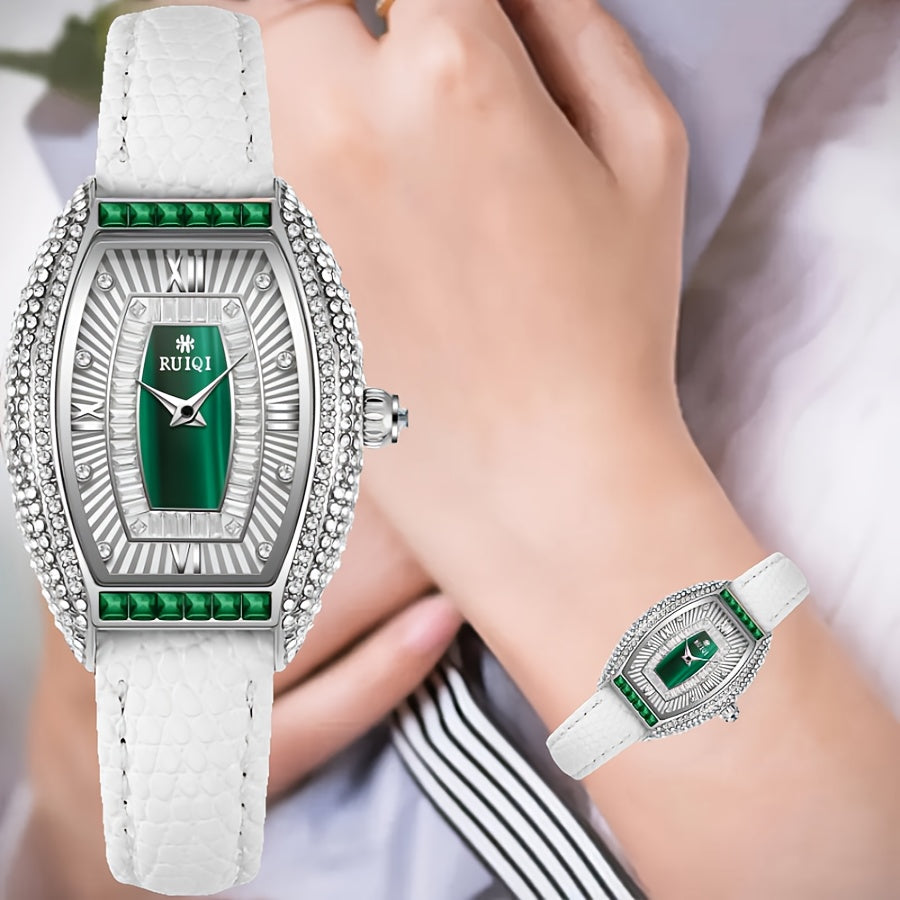 Women's Quartz Watch - 's Vintage Tonneau RUIQI Elegant Analog PU Leather Strap Alloy Case Round - product detail view 8