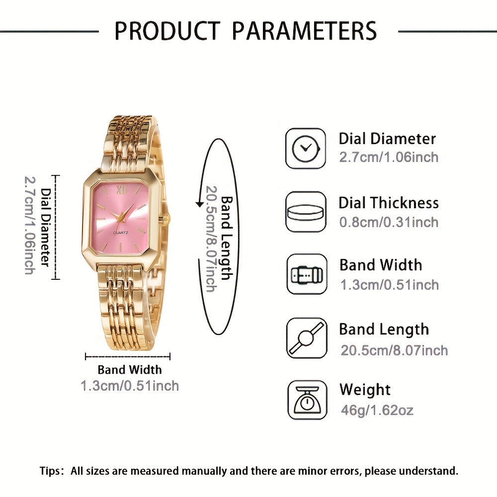 Women's Quartz Watch - Set 2pcs Vintage Heart-Shaped Chain Elegant Pointer Style Ladies - product detail view 3