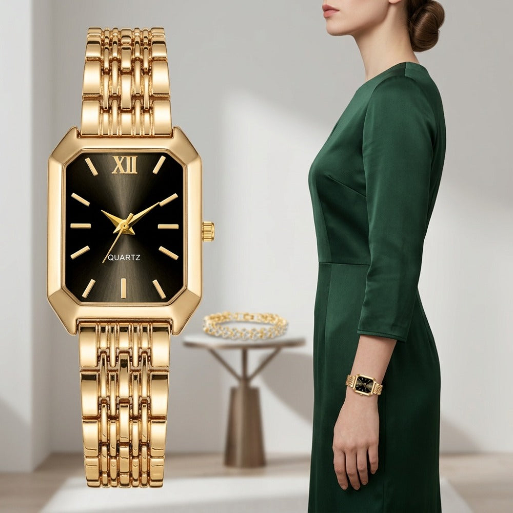 Women's Quartz Watch - Set 2pcs Vintage Heart-Shaped Chain Elegant Pointer Style Ladies - product detail view 8