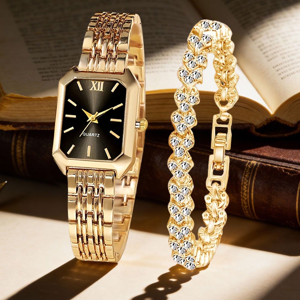 Women's Quartz Watch - Set 2pcs Vintage Heart-Shaped Chain Elegant Pointer Style Ladies - product detail view 13