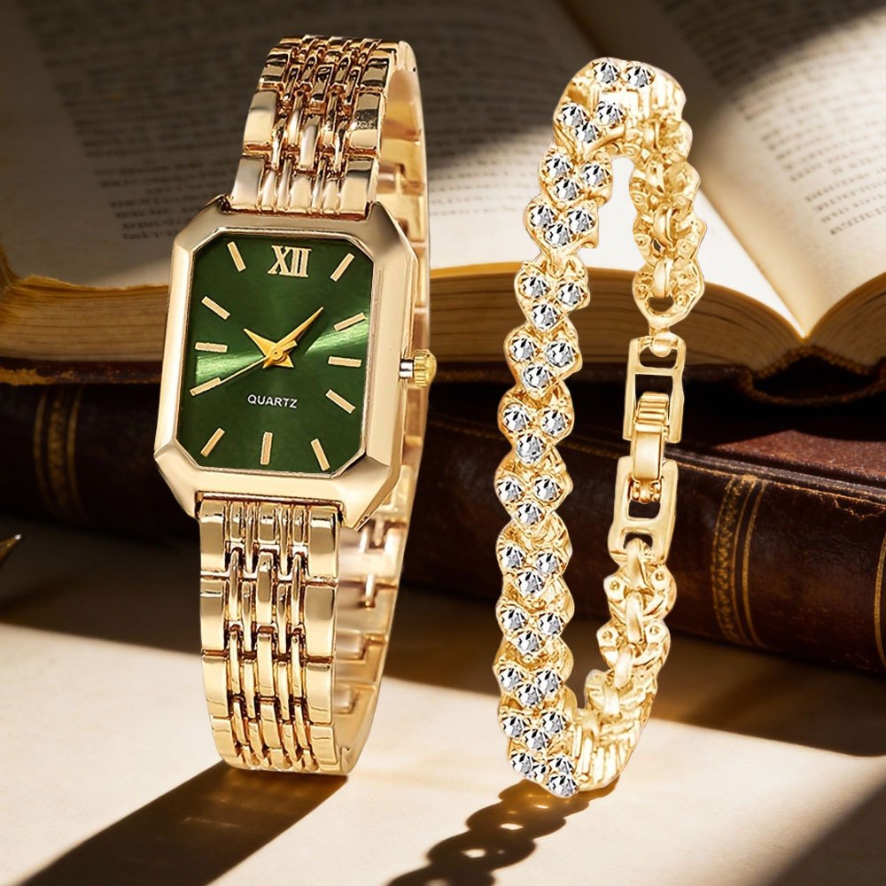 Women's Quartz Watch - Set 2pcs Vintage Heart-Shaped Chain Elegant Pointer Style Ladies - product detail view 14