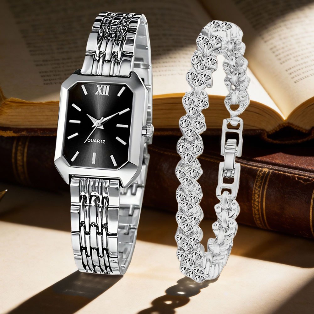 Women's Quartz Watch - Set 2pcs Vintage Heart-Shaped Chain Elegant Pointer Style Ladies - product detail view 16