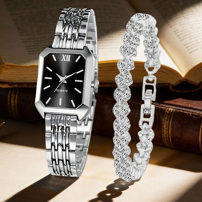 Women's Quartz Watch - Set 2pcs Vintage Heart-Shaped Chain Elegant Pointer Style Ladies - product detail view 16