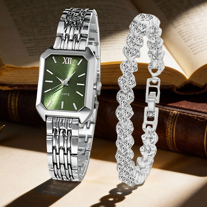 Women's Quartz Watch - Set 2pcs Vintage Heart-Shaped Chain Elegant Pointer Style Ladies - product detail view 19