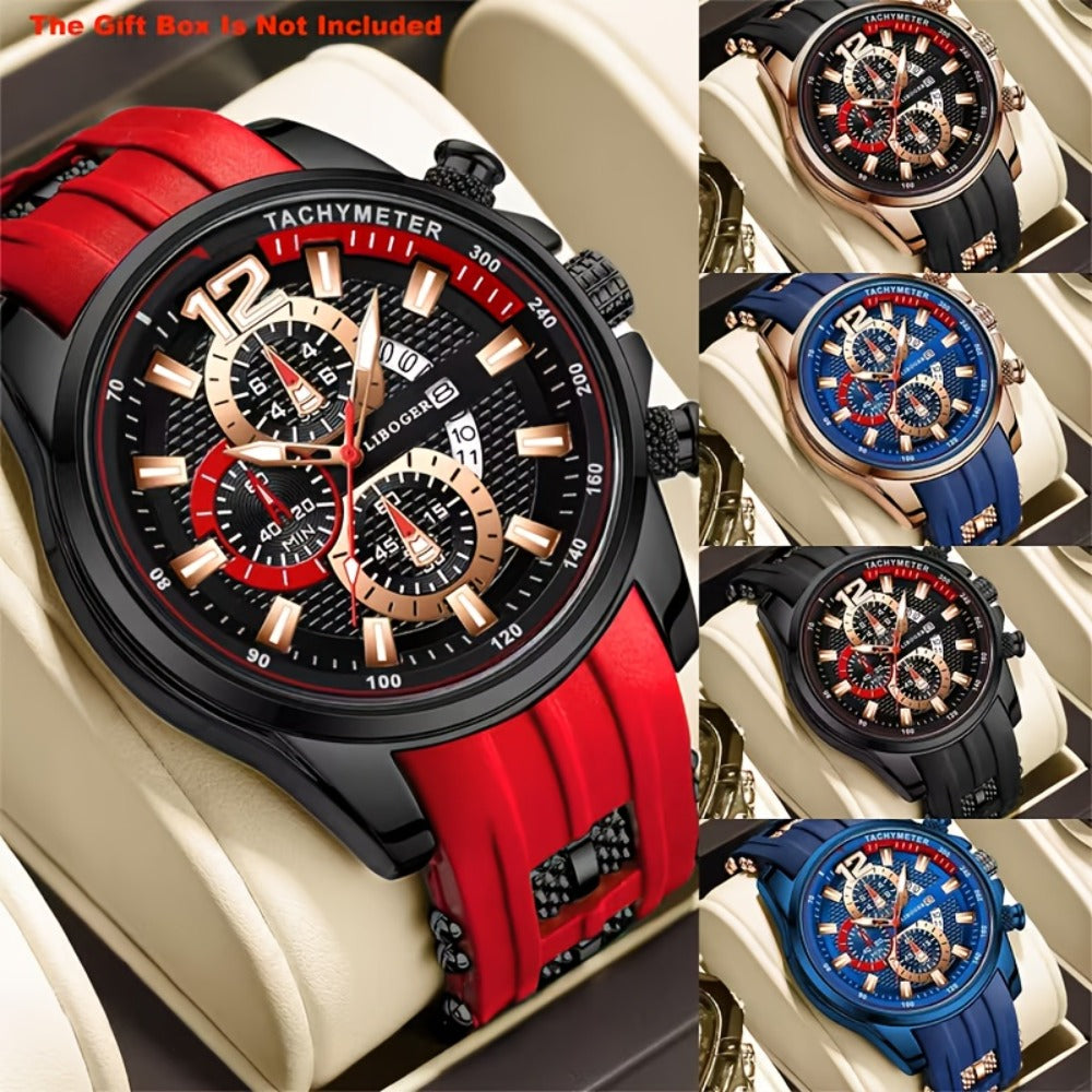 Men's Quartz Watch - Silicone for Fashion Casual Date Display Sport Wristwatch Sporty Design - main product view