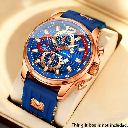 Men's Quartz Watch - Silicone for Fashion Casual Date Display Sport Wristwatch Sporty Design - product detail view 7