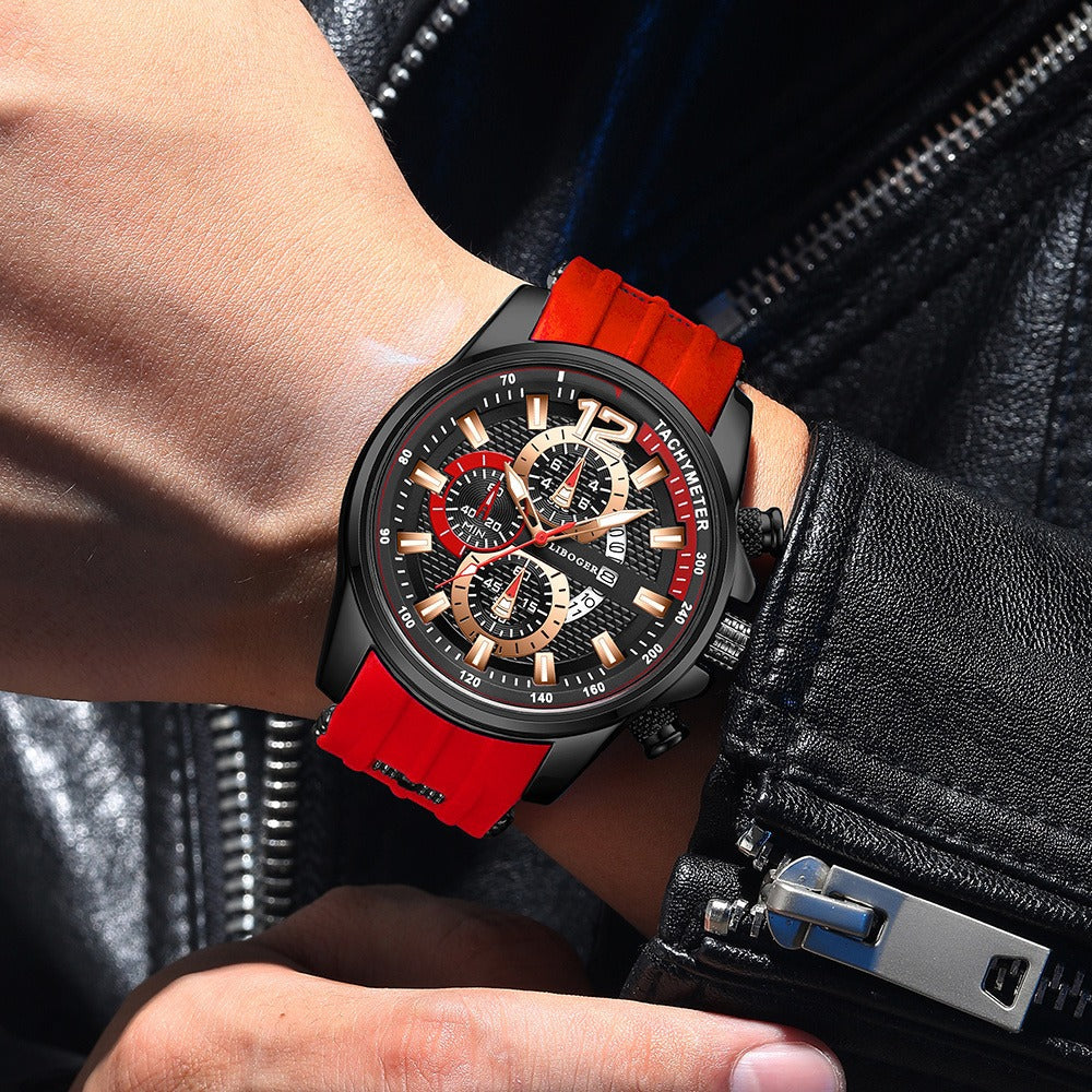 Men's Quartz Watch - Silicone for Fashion Casual Date Display Sport Wristwatch Sporty Design - product detail view 10