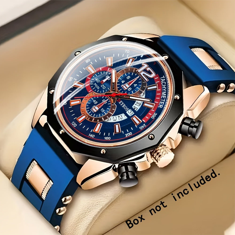 Men's Quartz Watch - Silicone for Fashion Casual Date Display Sport Wristwatch Sporty Design - product detail view 14