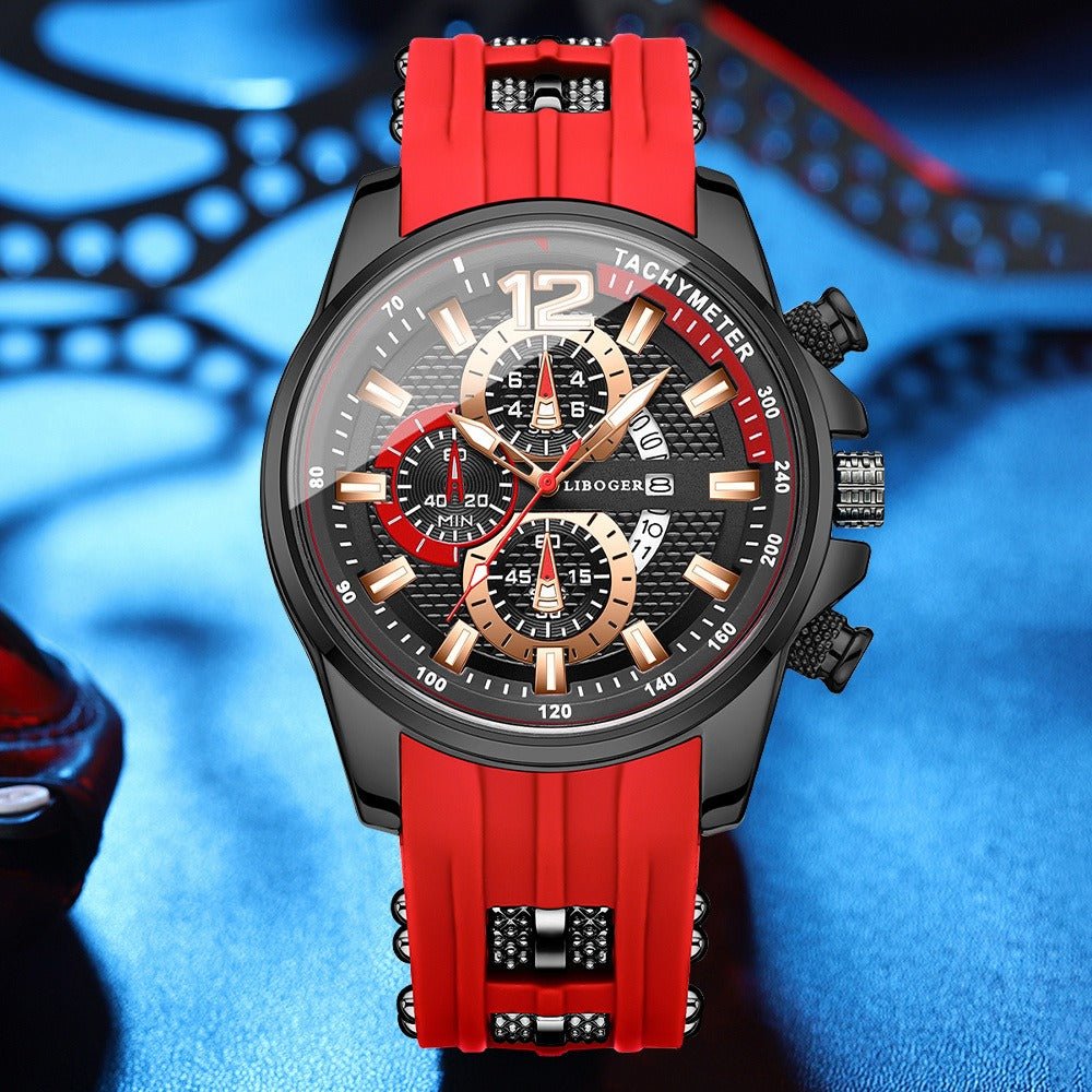 Men's Quartz Watch - Silicone for Fashion Casual Date Display Sport Wristwatch Sporty Design - product detail view 22