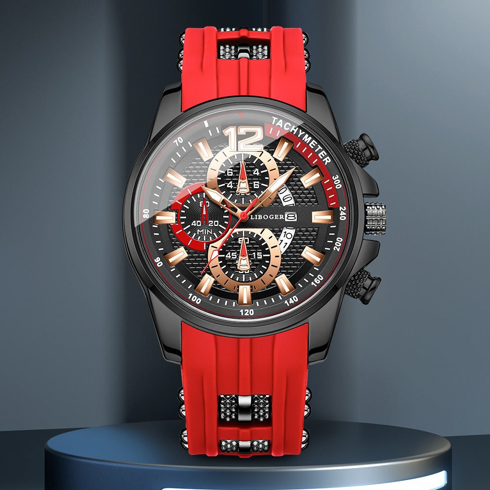 Men's Quartz Watch - Silicone for Fashion Casual Date Display Sport Wristwatch Sporty Design - product detail view 25