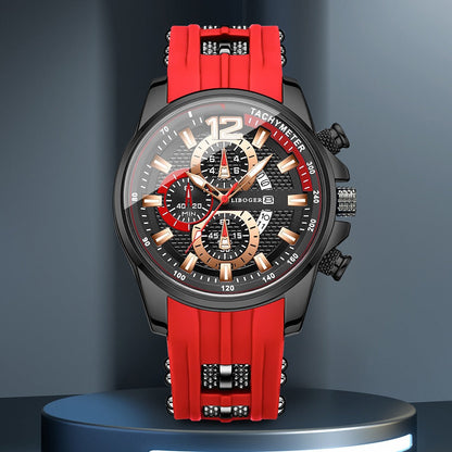 Men's Quartz Watch - Silicone for Fashion Casual Date Display Sport Wristwatch Sporty Design - product detail view 25