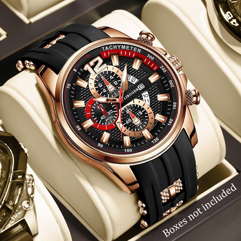 Men's Quartz Watch - Silicone for Fashion Casual Date Display Sport Wristwatch Sporty Design - product detail view 26