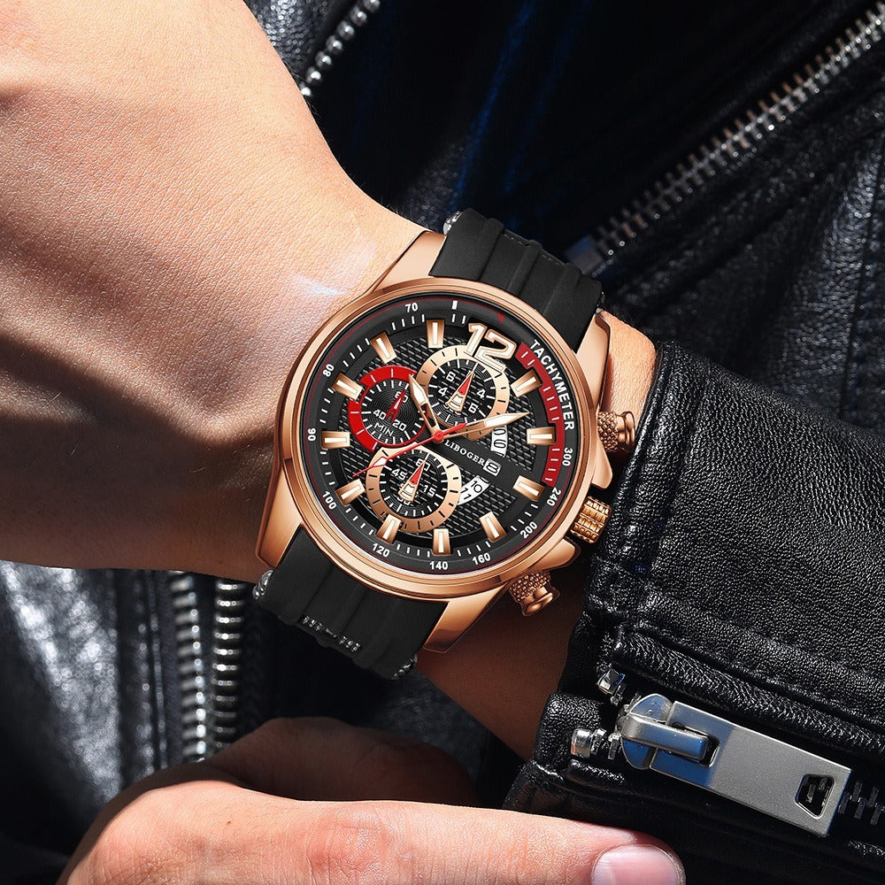 Men's Quartz Watch - Silicone for Fashion Casual Date Display Sport Wristwatch Sporty Design - product detail view 27