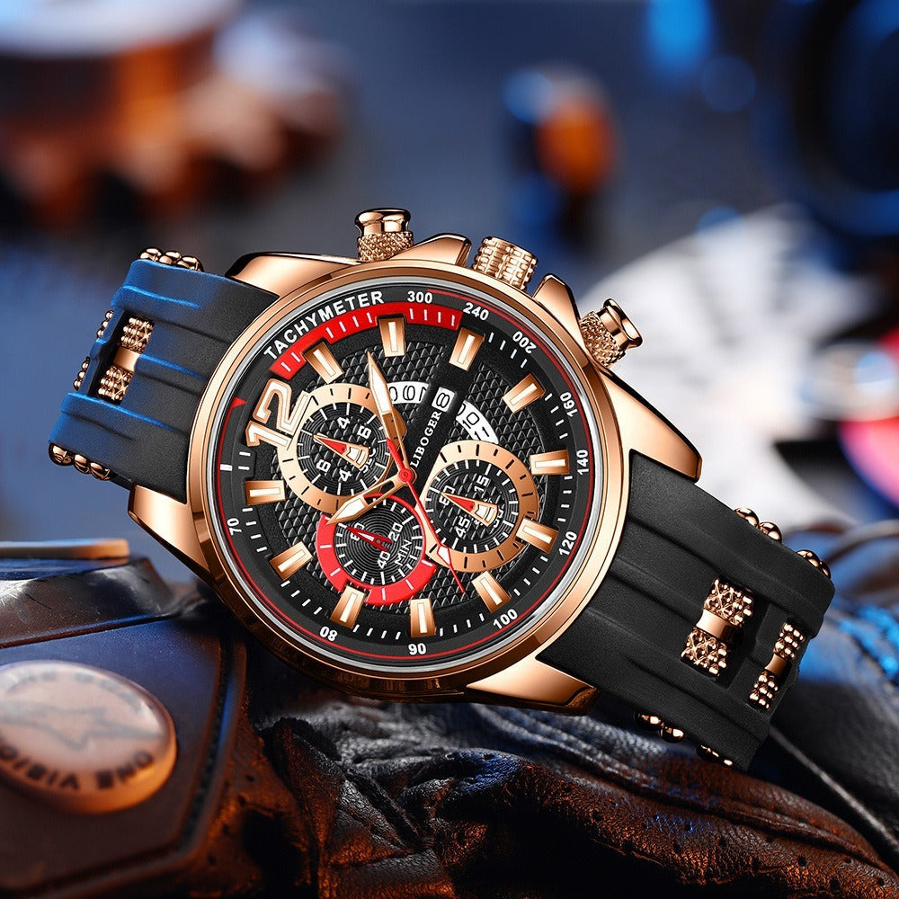 Men's Quartz Watch - Silicone for Fashion Casual Date Display Sport Wristwatch Sporty Design - product detail view 29
