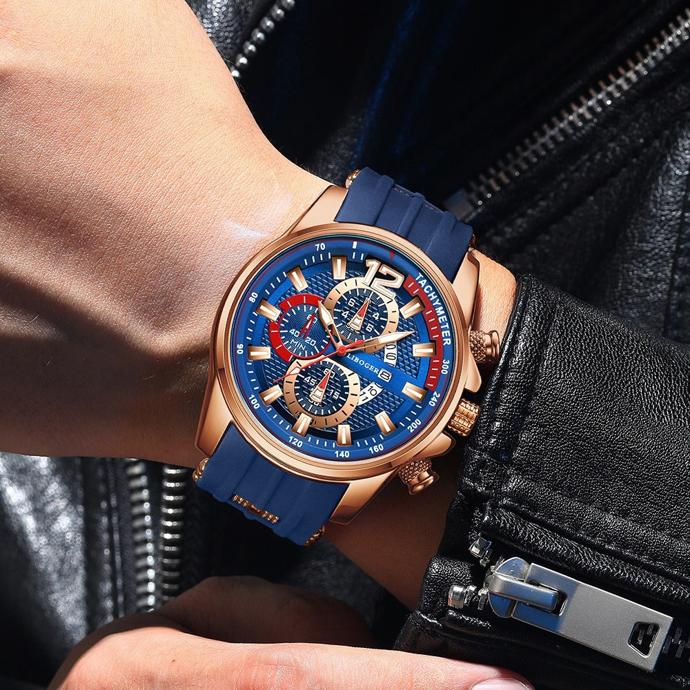 Men's Quartz Watch - Silicone for Fashion Casual Date Display Sport Wristwatch Sporty Design - product detail view 32