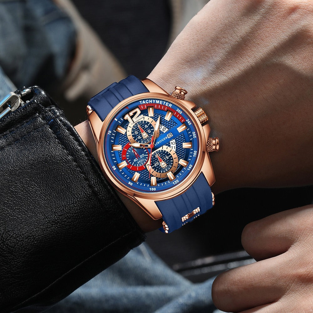 Men's Quartz Watch - Silicone for Fashion Casual Date Display Sport Wristwatch Sporty Design - product detail view 33