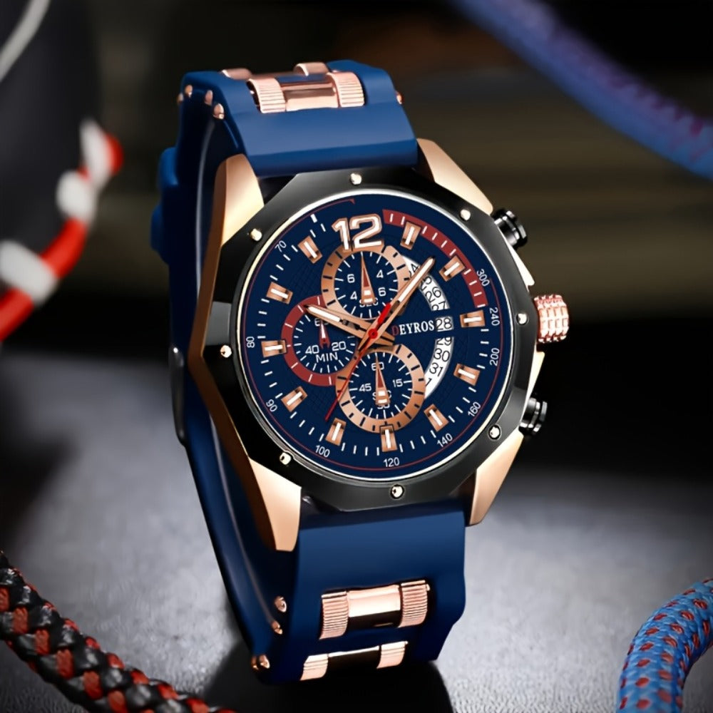 Men's Quartz Watch - Silicone for Fashion Casual Date Display Sport Wristwatch Sporty Design - product detail view 41