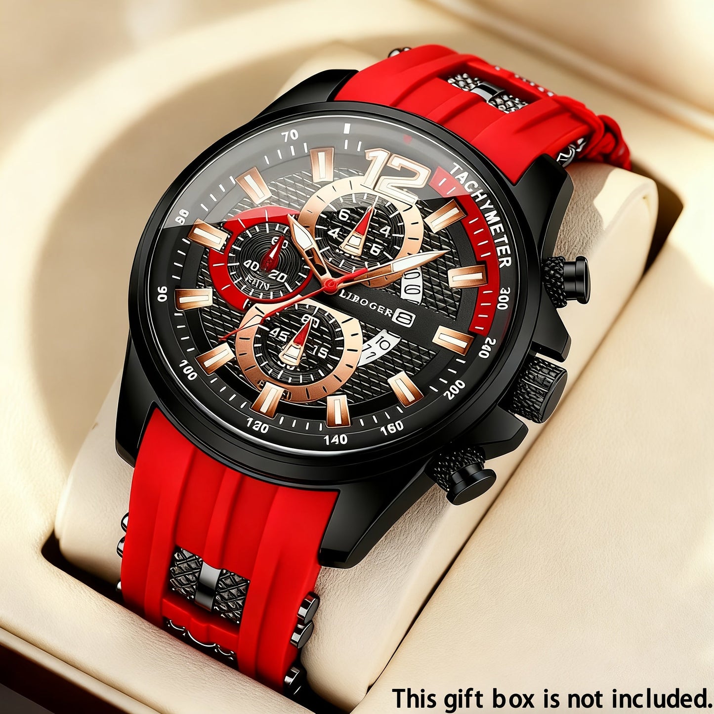 Men's Quartz Watch - Silicone for Fashion Casual Date Display Sport Wristwatch Sporty Design - product detail view 46