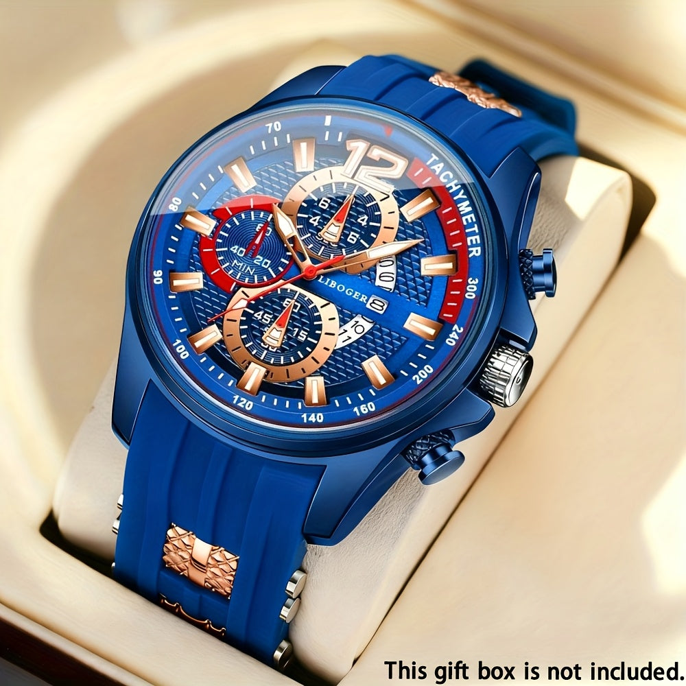Men's Quartz Watch - Silicone for Fashion Casual Date Display Sport Wristwatch Sporty Design - product detail view 49