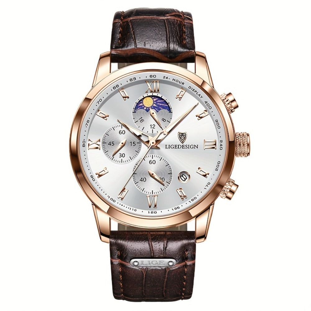 Men's Quartz Watch - Sport Waterproof Chronograph for Luminous Calendar Wristwatch, Casual - product detail view 3