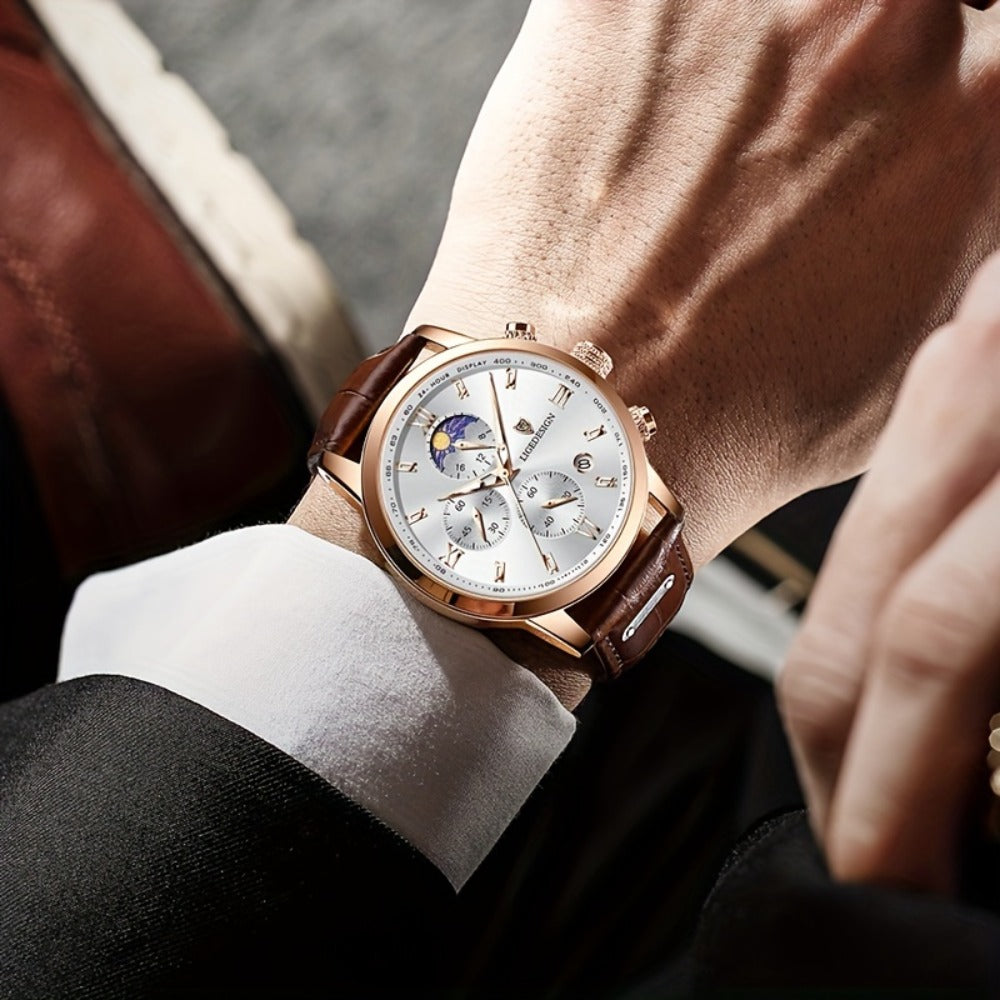 Men's Quartz Watch - Sport Waterproof Chronograph for Luminous Calendar Wristwatch, Casual - product detail view 4