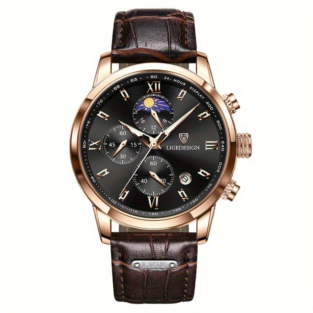 Men's Quartz Watch - Sport Waterproof Chronograph for Luminous Calendar Wristwatch, Casual - product detail view 5