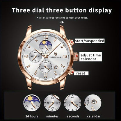 Men's Quartz Watch - Sport Waterproof Chronograph for Luminous Calendar Wristwatch, Casual - product detail view 6