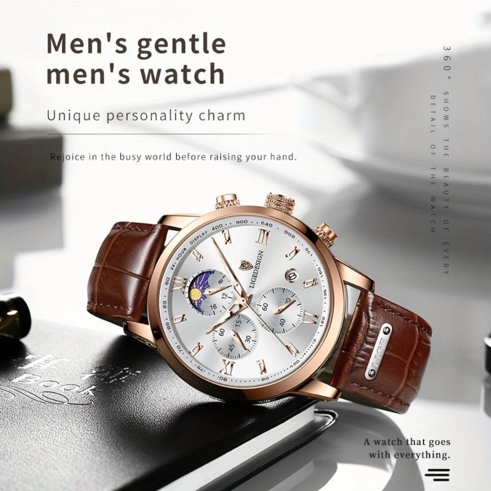 Men's Quartz Watch - Sport Waterproof Chronograph for Luminous Calendar Wristwatch, Casual - product detail view 8