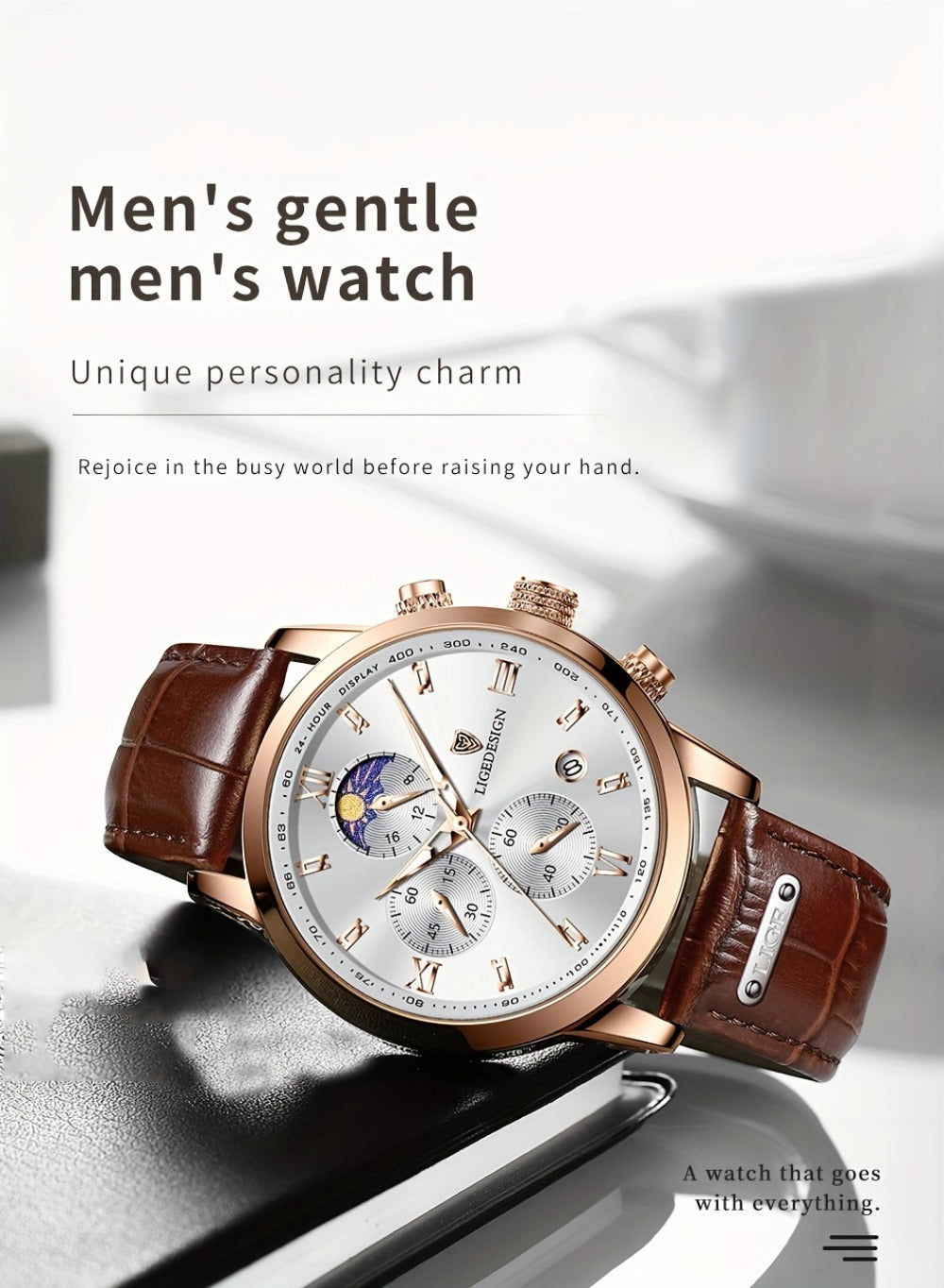 Men's Quartz Watch - Sport Waterproof Chronograph for Luminous Calendar Wristwatch, Casual - product detail view 13