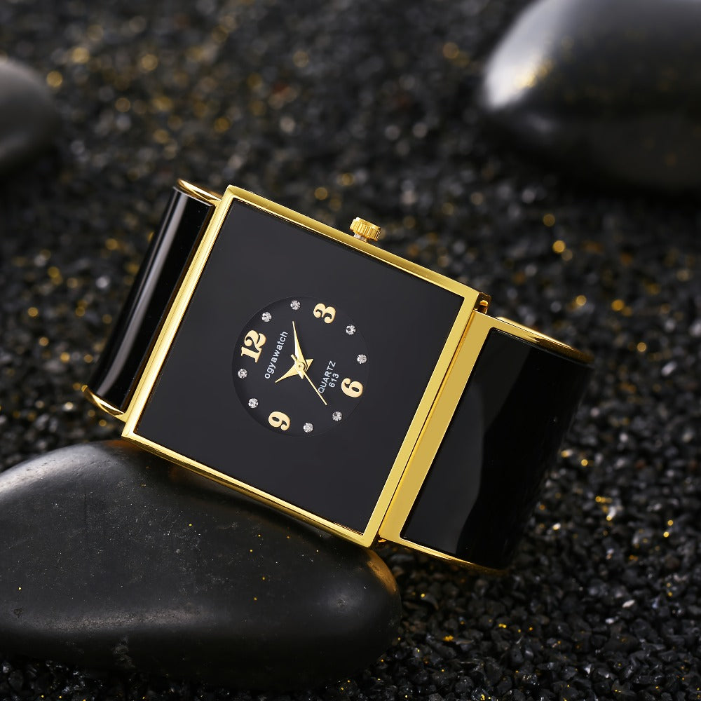 Women's Quartz Watch - Square for Sophisticated Wristwatch, Minimalist Rectangle Dial, Fashion - product detail view 6