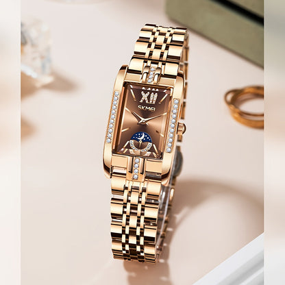 Women's Quartz Watch - Square for Star Dial Stainless Steel Bracelet Analog Wristwatch Elegant - product detail view 20