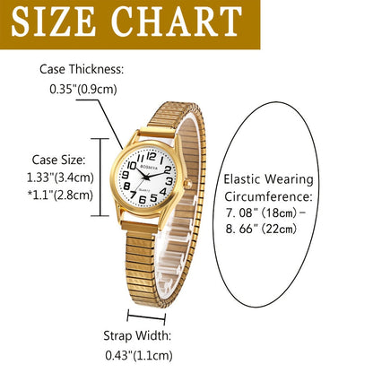 Men's Quartz Watch - Stretch Elastic Expandable Strap Analog Wristwatch Large Arabic Numerals - product detail view 5