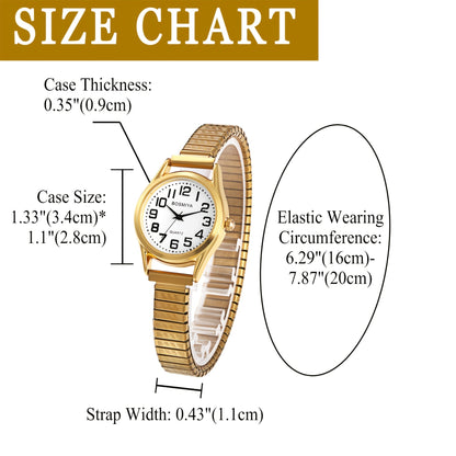 Men's Quartz Watch - Stretch Elastic Expandable Strap Analog Wristwatch Large Arabic Numerals - product detail view 20