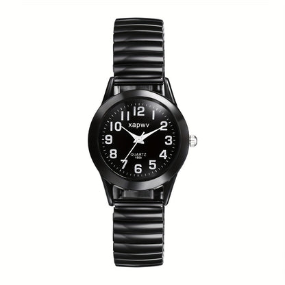 Women's Quartz Watch - Stretch Strap for Girls Elastic Alloy Band Wristwatch Luminous Hands Large - product detail view 5