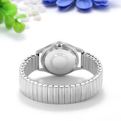 Women's Quartz Watch - Stretch Strap for Girls Elastic Alloy Band Wristwatch Luminous Hands Large - product detail view 6