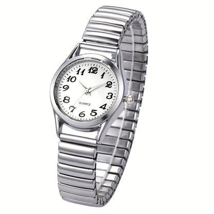 Women's Quartz Watch - Stretch Strap for Girls Elastic Alloy Band Wristwatch Luminous Hands Large - product detail view 9