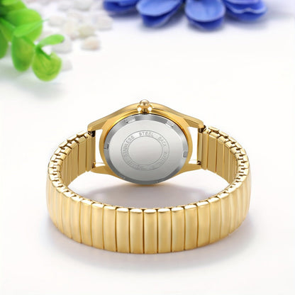 Women's Quartz Watch - Stretch Strap for Girls Elastic Alloy Band Wristwatch Luminous Hands Large - product detail view 10