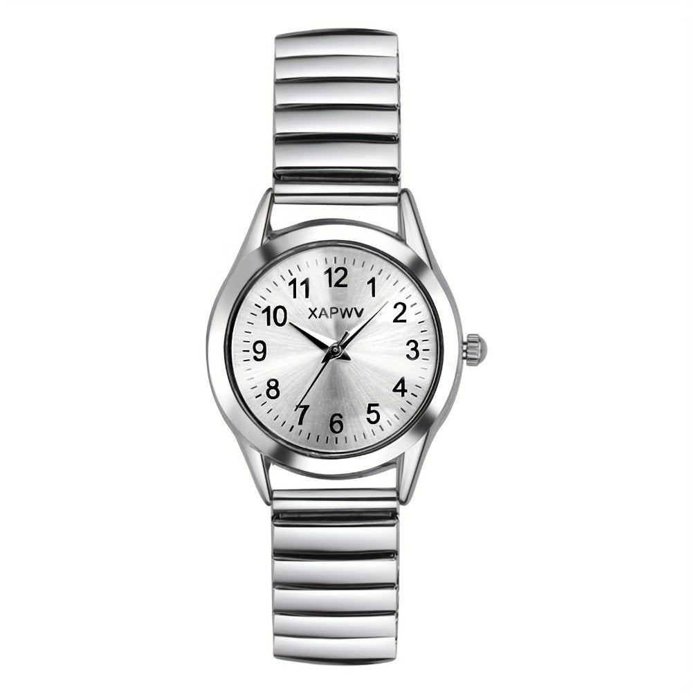 Women's Quartz Watch - Stretch Strap for Girls Elastic Alloy Band Wristwatch Luminous Hands Large - product detail view 18