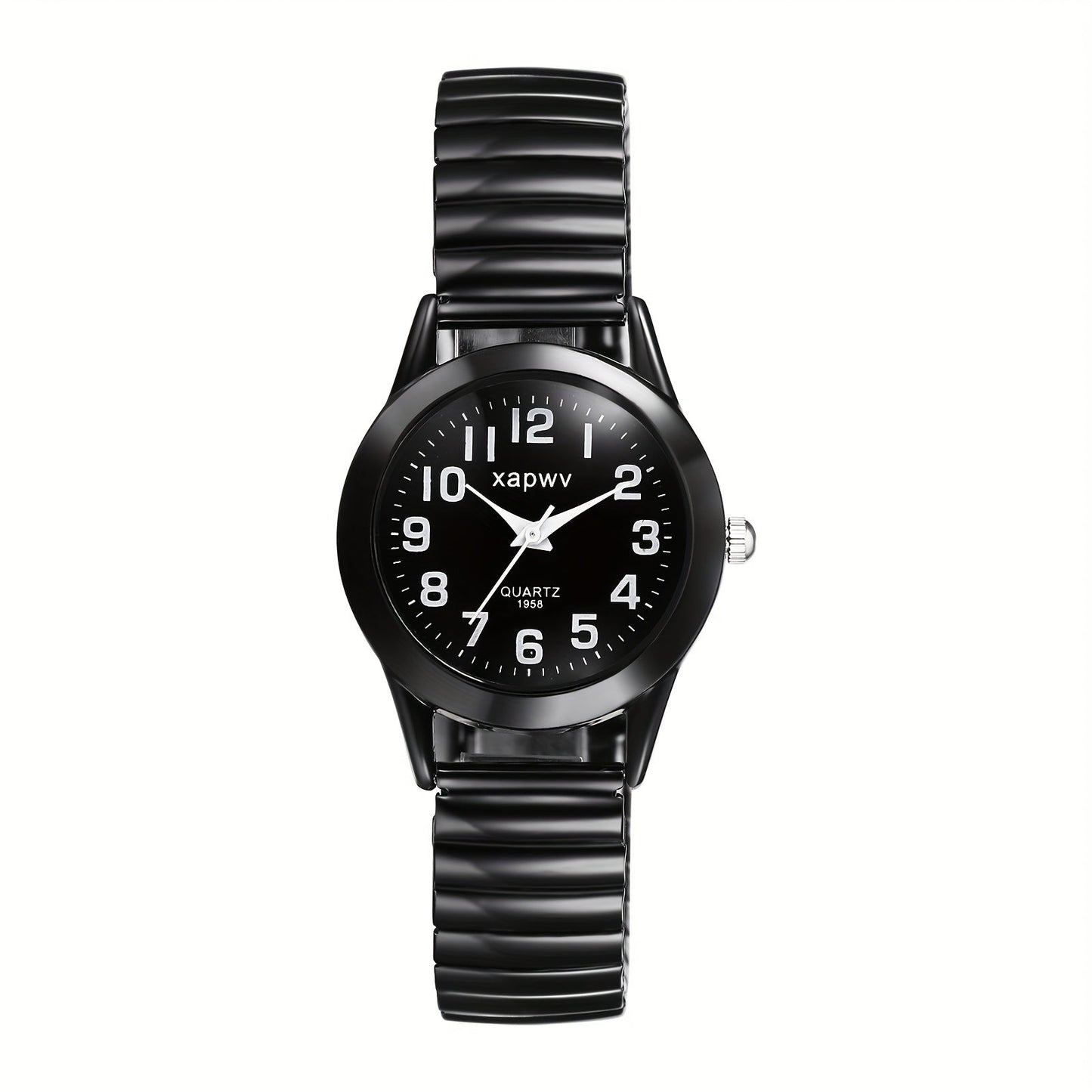 Women's Quartz Watch - Stretch Strap for Girls Elastic Alloy Band Wristwatch Luminous Hands Large - product detail view 23