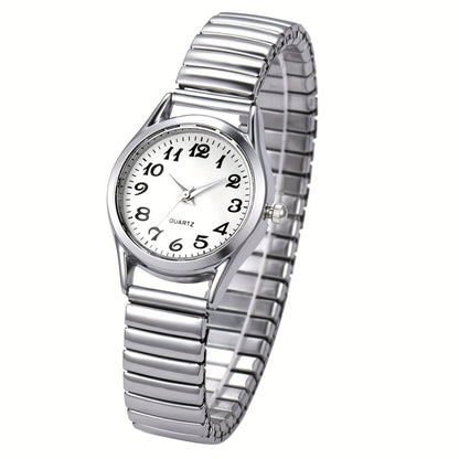 Women's Quartz Watch - Stretch Strap for Girls Elastic Alloy Band Wristwatch Luminous Hands Large - product detail view 24