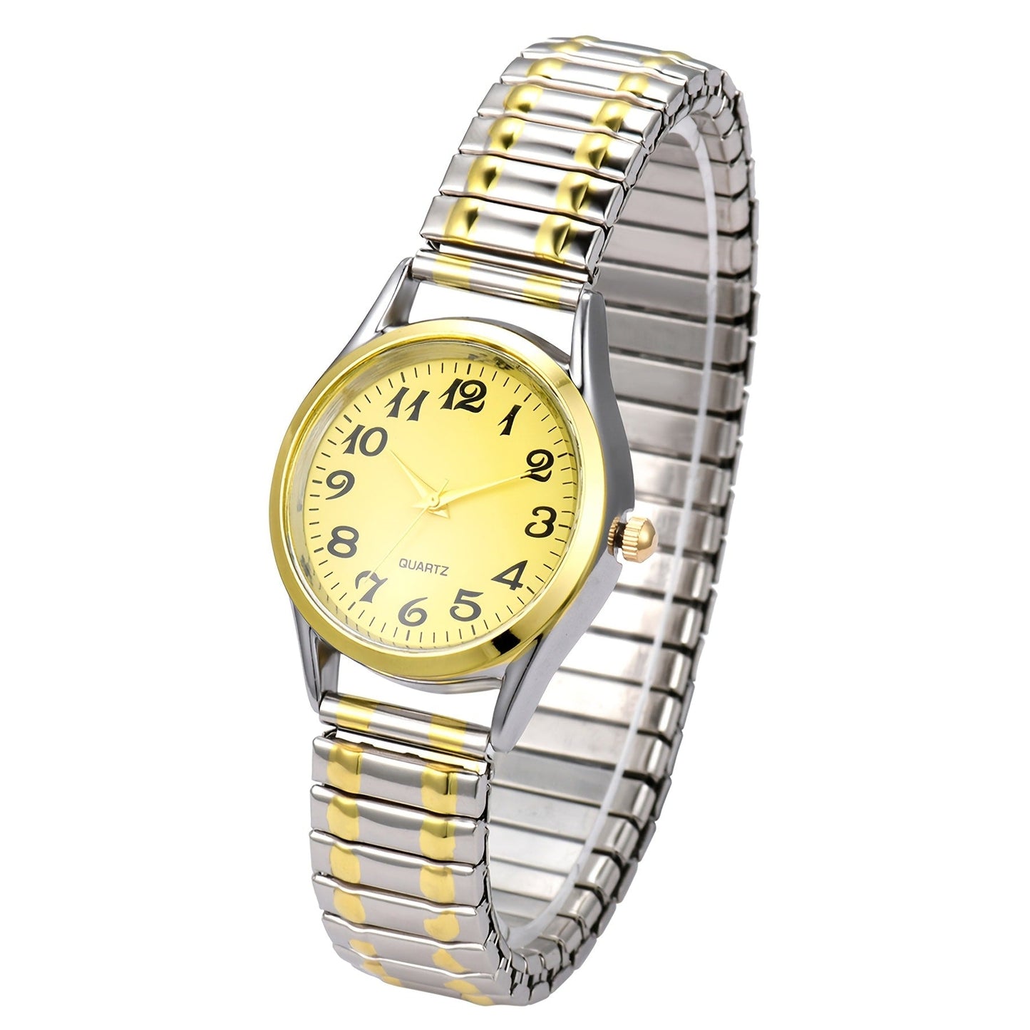Women's Quartz Watch - Stretch Strap for Girls Elastic Alloy Band Wristwatch Luminous Hands Large - product detail view 25