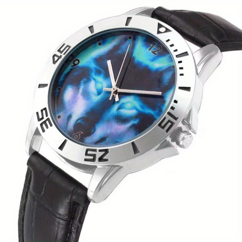 Men's Quartz Watch - Wolf for Women Wild Animal Faux Leather Strap Wristwatch Fashion Casual - product detail view 8
