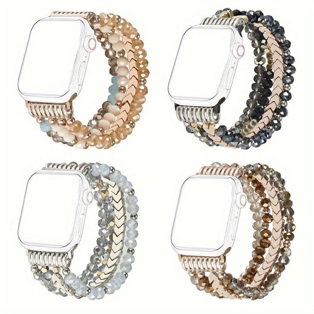 Women's Watch - Apple Band Beaded Elastic Handmade Agate Arrowhead Adjustable Bracelet - main product view
