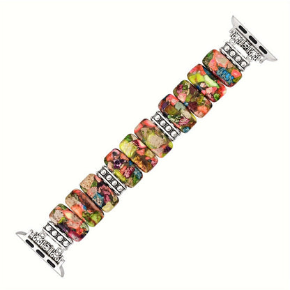 Women's Watch - Apple Band for Boho Beaded Handcrafted Natural Stone Elastic Bracelet - product detail view 2